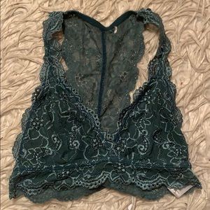Green lace bralette unlined